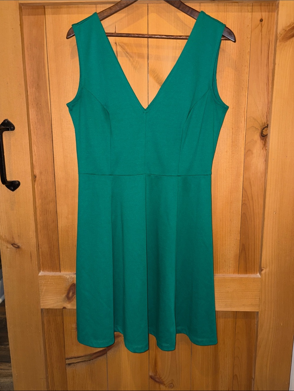H&M Teal V-Neck Fit-and-Flare Dress